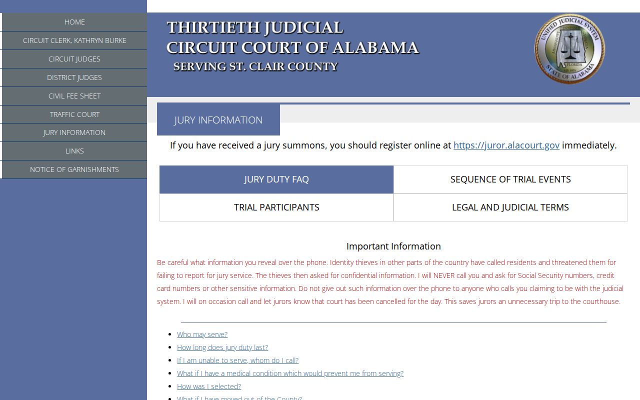 St. Clair County Circuit Clerk jury information