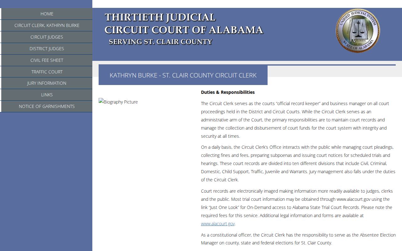 St. Clair County Circuit Clerk court record duties