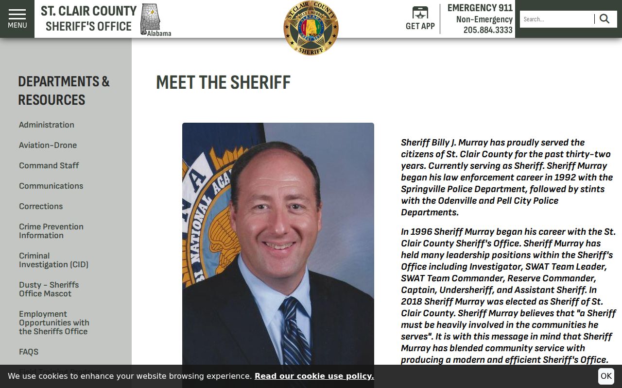 St. Clair County arrest records Sheriff Billy Murray office