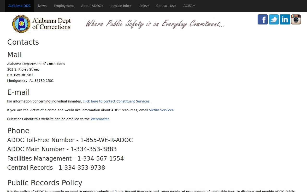 St. Clair County arrest records Alabama corrections contact channel