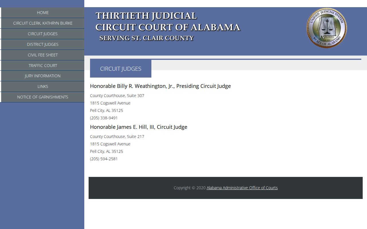 St. Clair County court dockets Circuit judges listing