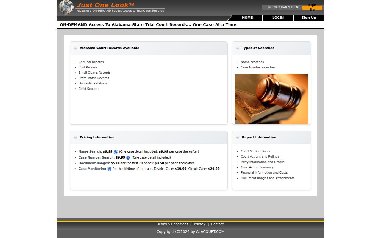 St. Clair County court records Alacourt ACCESS portal