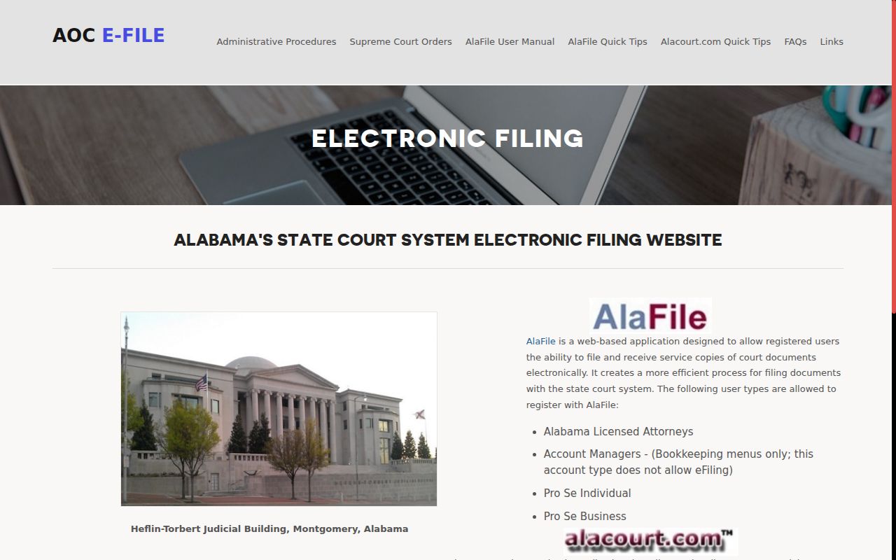 St. Clair County court records AlaFile filing portal