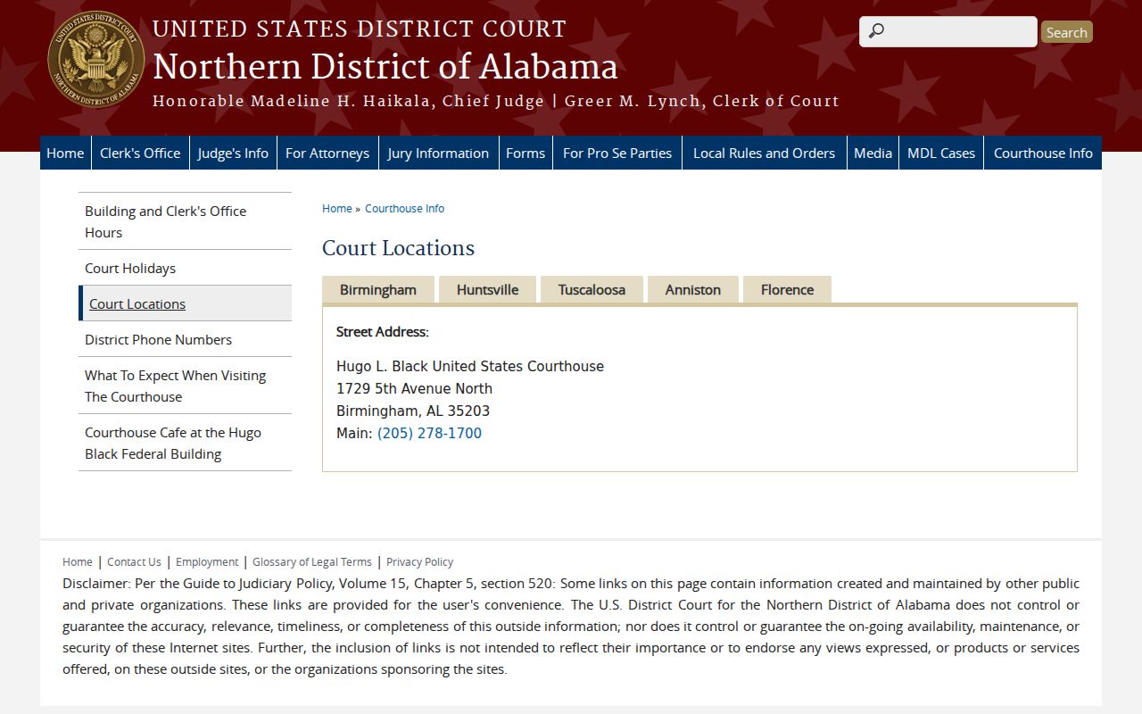 Northern District location for federal cases outside St. Clair County Circuit Court