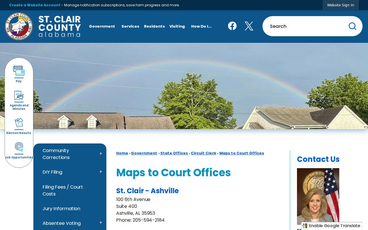 Maps to St. Clair County Court record offices