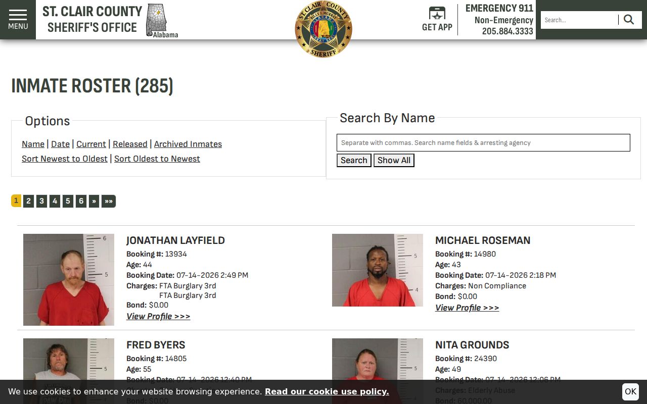 St. Clair County inmate search sheriff jail roster